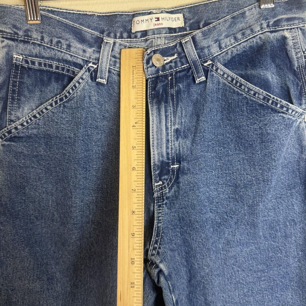 Vintage Tommy Hilfiger Jeans Womens 8 Blue High Rise Carpenter Wide Leg Y2K - Picture 7 of 12